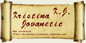 Kristina Jovanetić vizit kartica